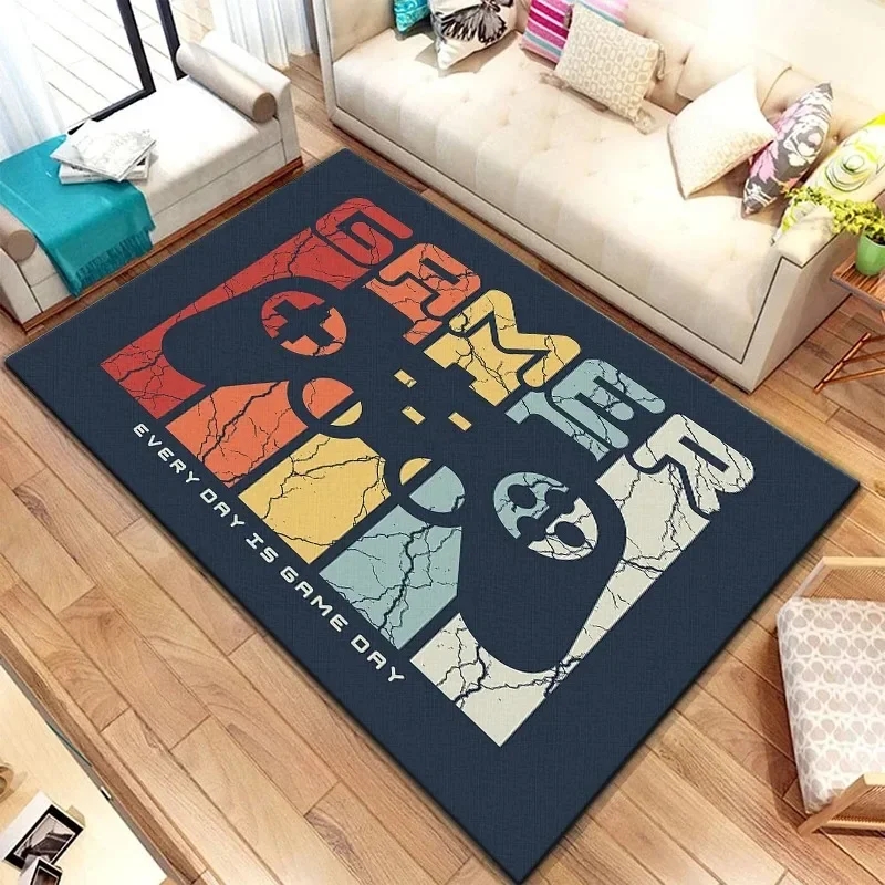 Retro Gaming Rug - Gaming Esports Rug Black Controller &