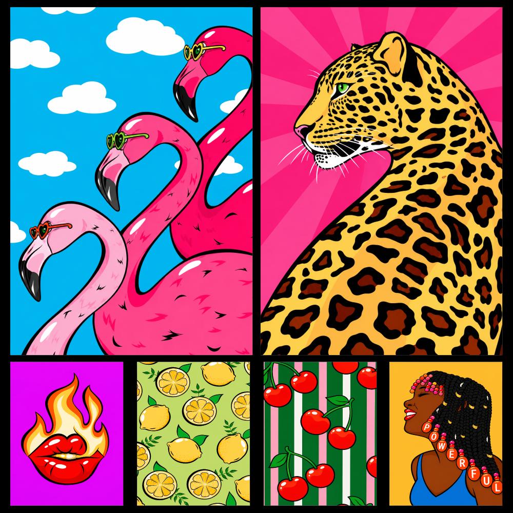 Retro Gaming Life - Colorful Retro Pop Art Tropical Glam