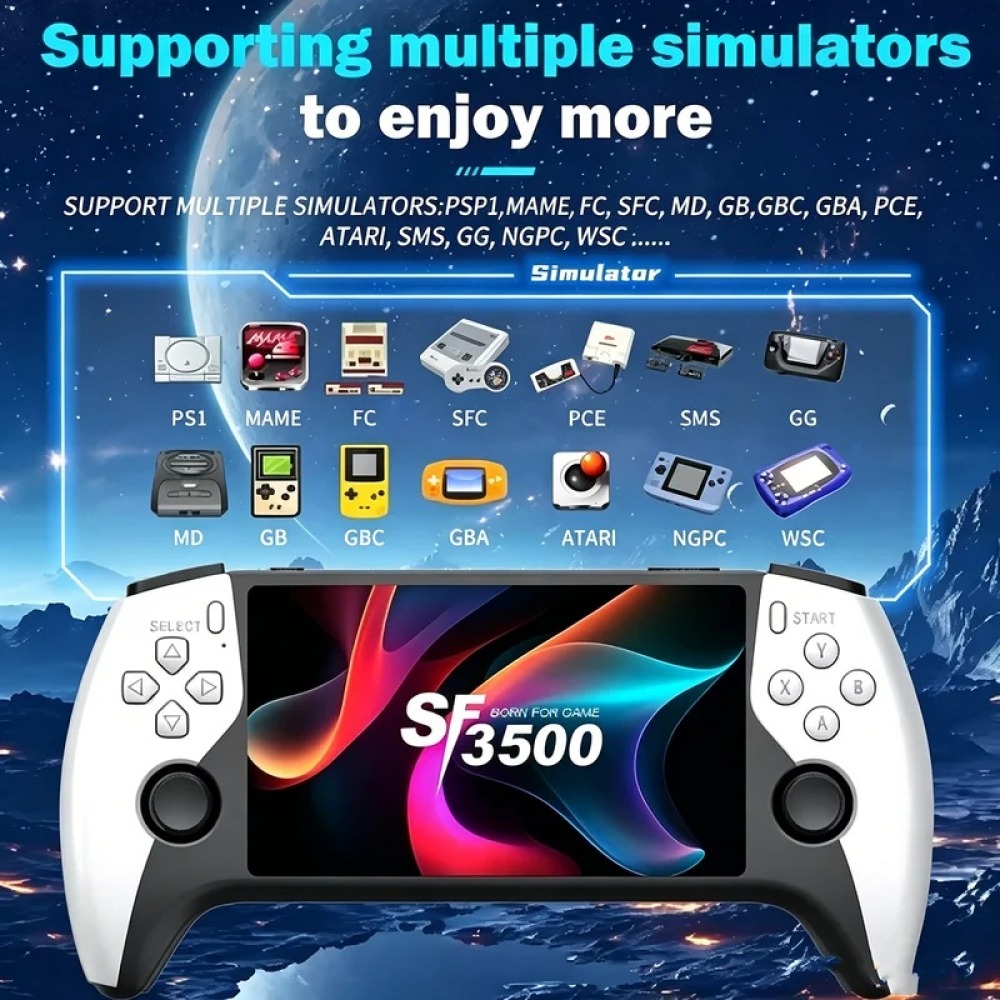 Retro Gaming Upscaler - SF3500 5 inch Handheld Game Console
