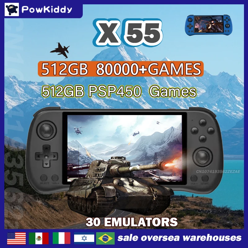 80000Games 512G POWKIDDY X55 5 - đánh giá và giá Retro Gaming Upscaler