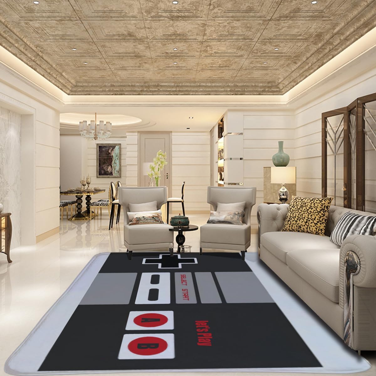 Vintage NES Controller Themed  - đánh giá và giá Retro Gaming Rug